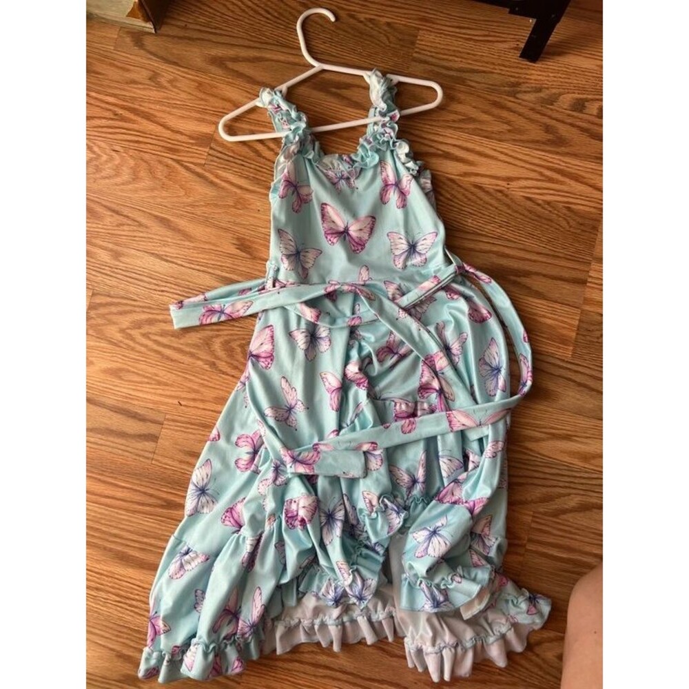 Girls Size 4/5 Butterfly High-Low Dress – Mia Belle Girls